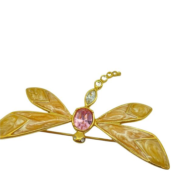 Dragonfly Brooch Pin Vintage Kenneth J Lane For Avon Womens Gold Tone C Clasp - Picture 4 of 14